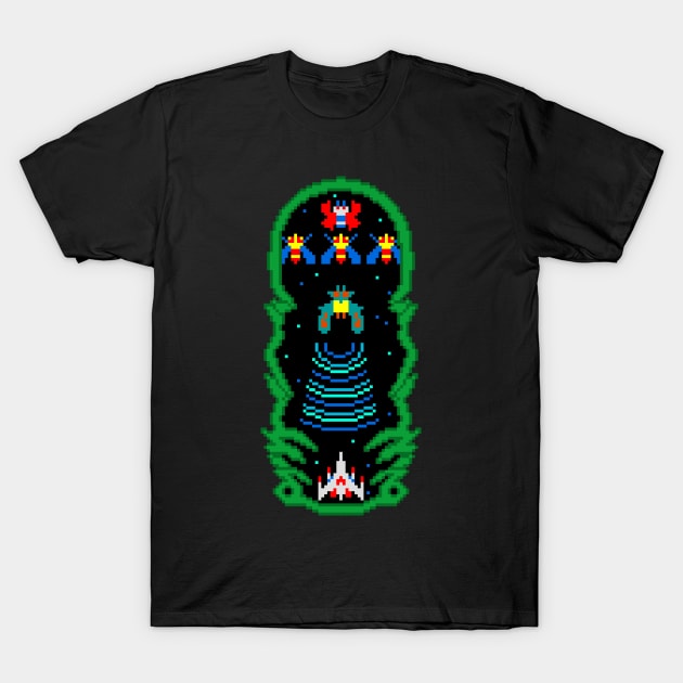 Galaxy Invader Retro Pixel Tee T-Shirt by SuperFX